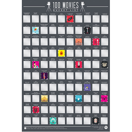 100 Movies Scratch Off Bucket List Poster