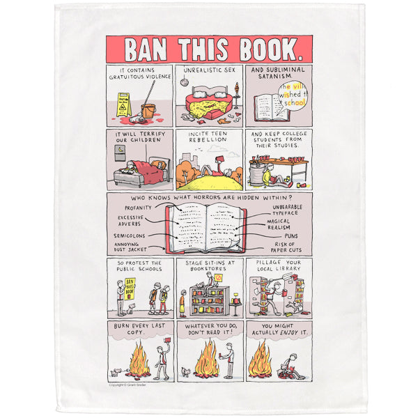 Ban This Book - Grant Snider Tea Towel