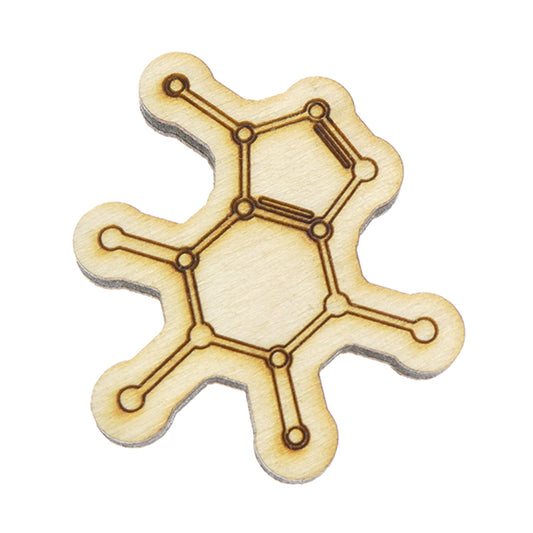 Caffeine Molecule Wooden Pin