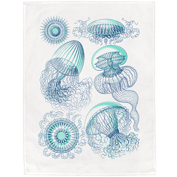 Haeckel's Floating Jellyfish Tea Towel