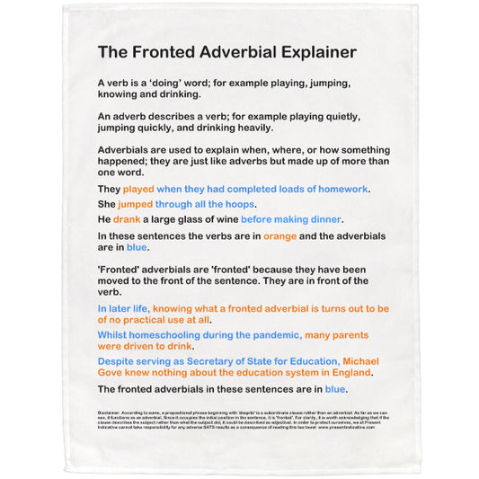 The Fronted Adverbial Explainer Tea Towel