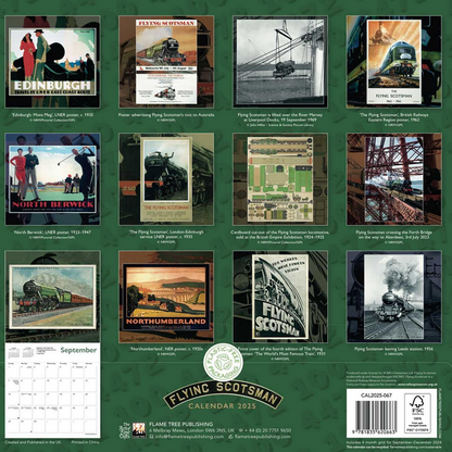 National Railway Museum Flying Scotsman 2025 Wall Calendar