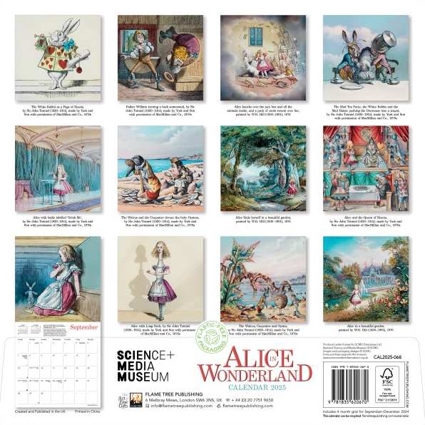 Science Museum: Alice in Wonderland  Wall Calendar 2025