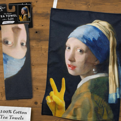 The Girl with a Yellow Glove Tea Towel