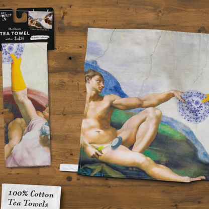 The Creation of Bubbles Tea Towel