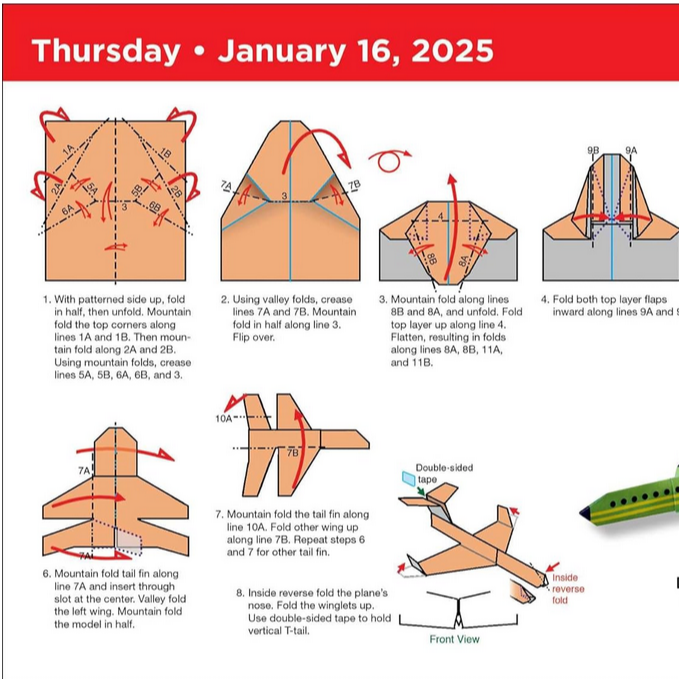 Paper Airplanes 2025 Fold-A-Day Calendar