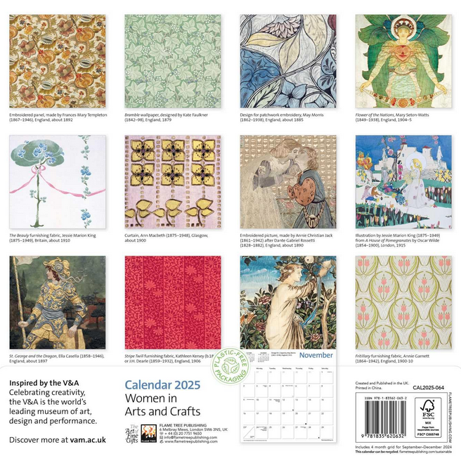 V&A Women in Arts and Crafts 2025 Calendar