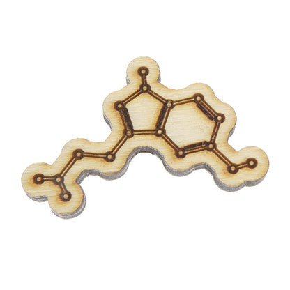 Serotonin Molecule Wooden Pin