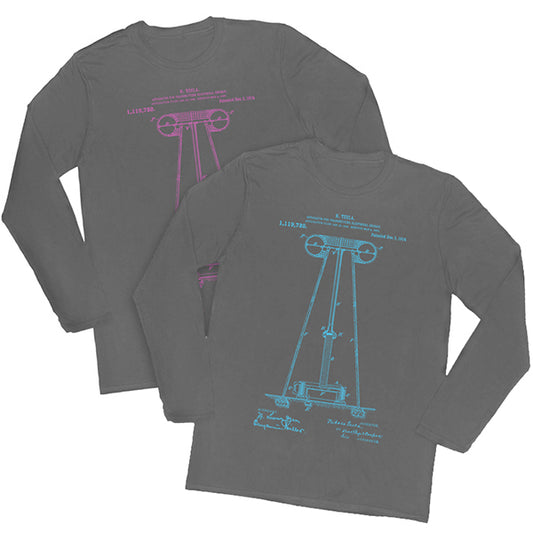 Tesla's Coil Patent Long-sleeved Unisex T-shirt