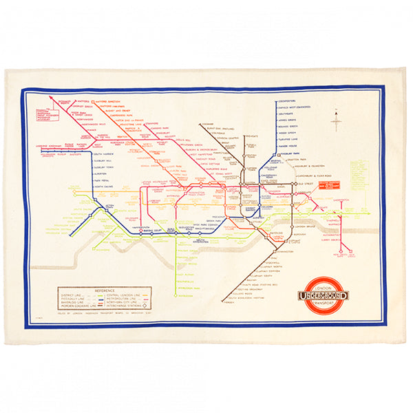 Vintage London Underground Tea Towel