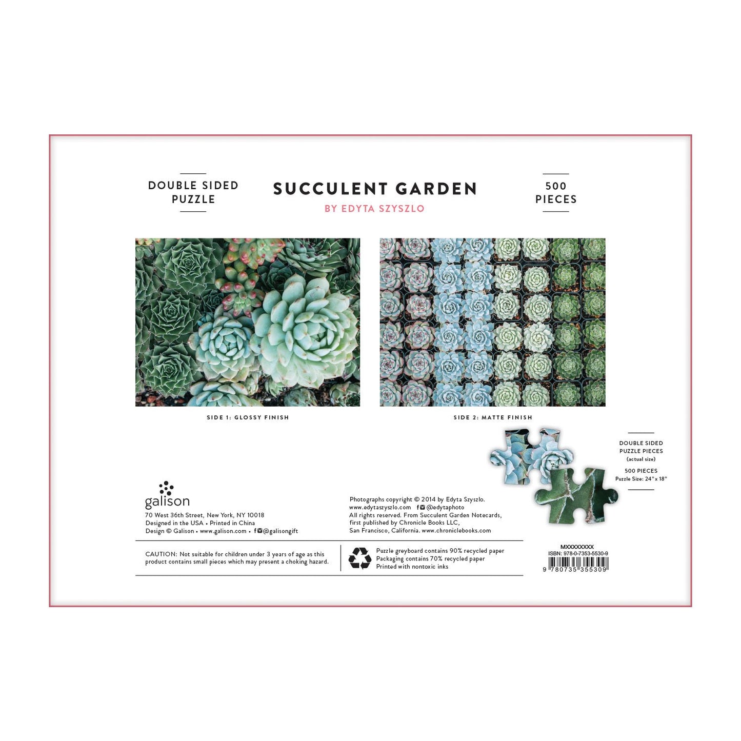 Succulent Garden 2-sided 500pc Puzzle