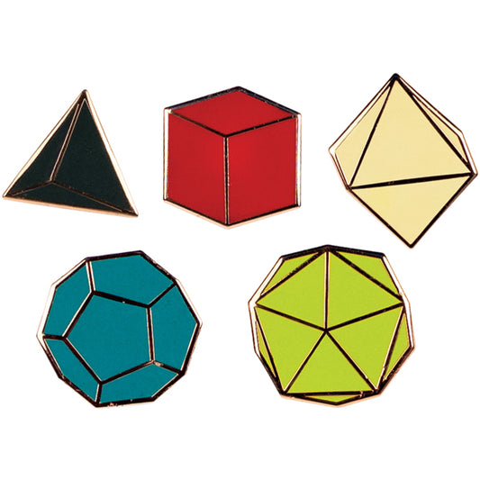 Platonic Solids Enamel Pin Set