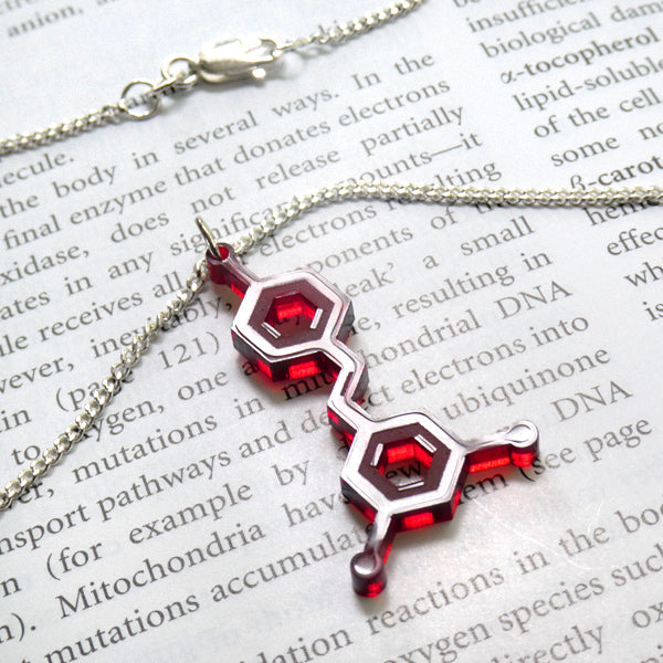 Red Wine Molecule Necklace