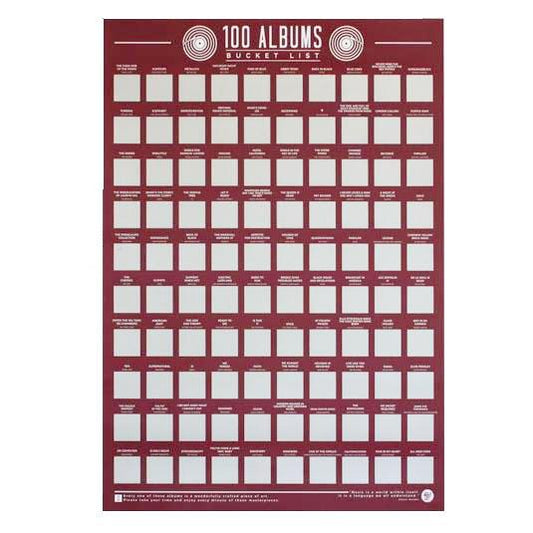 100 Albums Scratch Off Bucket List Poster