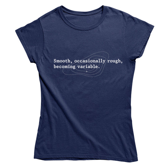 The Shipping Forecast: Smooth, occasionally rough, becoming variable Women's Fitted T-shirt Navy