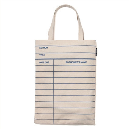 Library Card Tote Bag - Natural