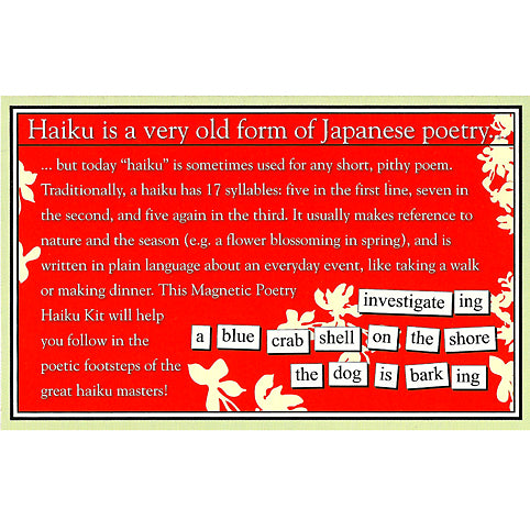 Magnetic Poetry - Haiku Edition